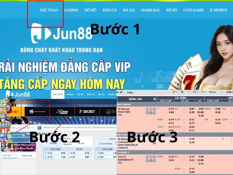 Các bước chơi cá cược bóng đá tại Jun88 Các bước chơi cá cược bóng đá tại Jun88