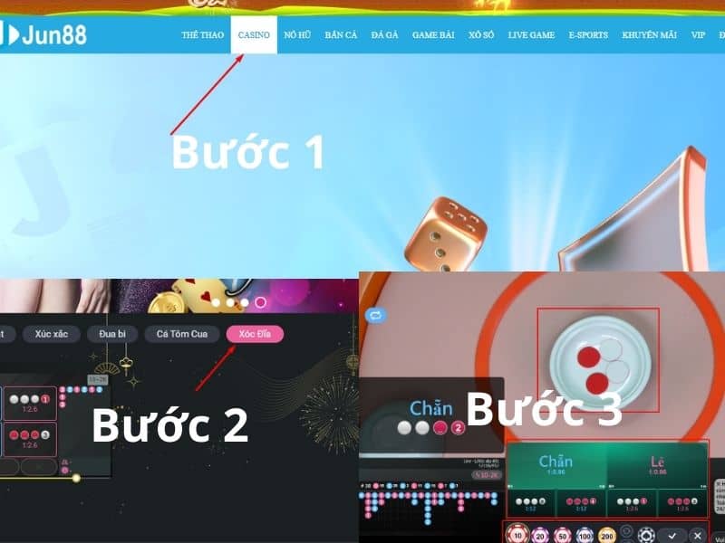 Các bước chơi xóc đĩa online tại Jun88 Các bước chơi xóc đĩa online tại Jun88