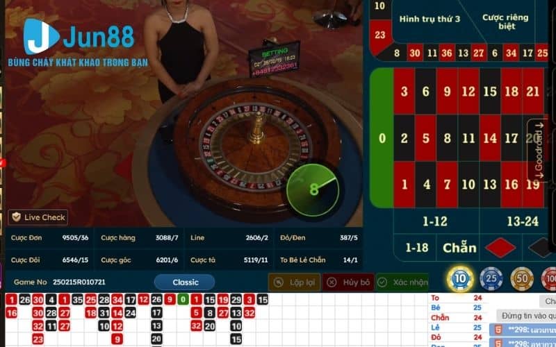 Giao diện chính của trò chơi roulette online Giao diện chính của trò chơi roulette online
