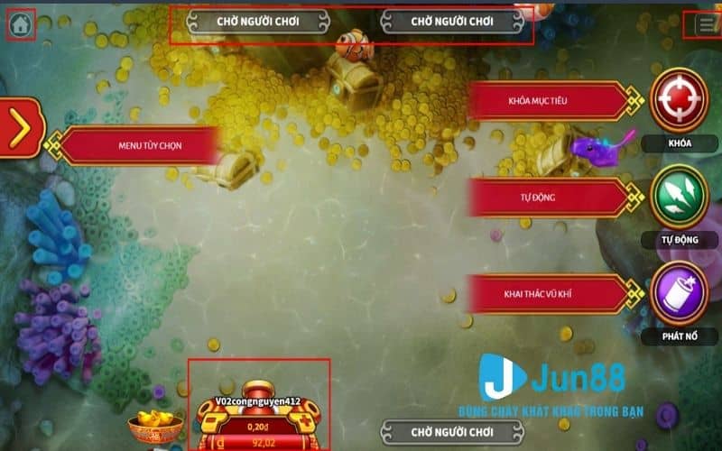 Giao diện trong game bắn cá Rồng Nổ Giao diện trong game bắn cá Rồng Nổ